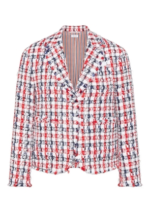 Thom Browne gingham-check tweed jacket - Red