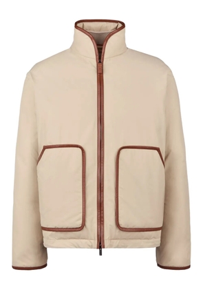 Tod's leather-trim down jacket - Neutrals