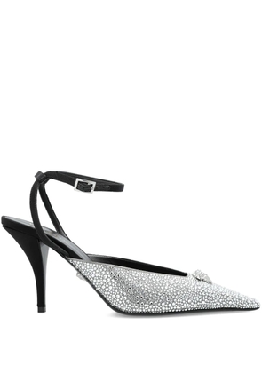 Versace 85mm Crystal La Medusa slingback pumps - Silver