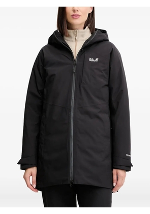 JACK WOLFSKIN zip-fastening hooded performance jacket - Black