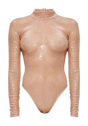DSQUARED2 sequinned roll-neck body - Neutrals