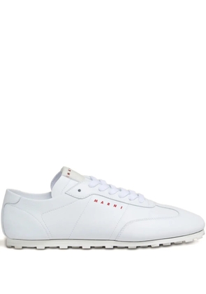 Marni leather lace-up sneakers - White