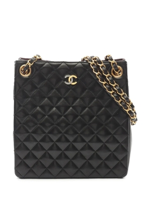 CHANEL Pre-Owned 1994-1996 CC Quilted Lambskin Chain tote bag - Black