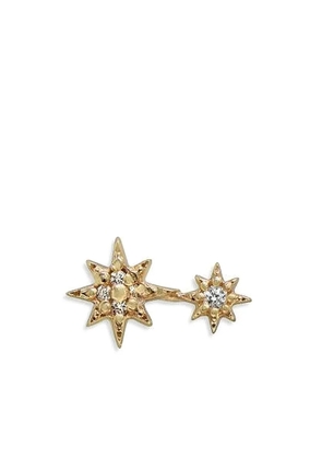 Anzie 14K yellow gold Aztec North Star Double diamond stud earring