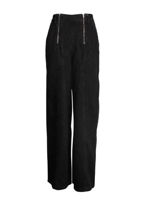 Self-Portrait stitch-detail jeans - Black