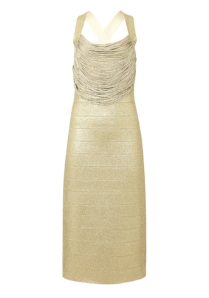 Hervé Léger Disco Knit bandage midi dress - Gold