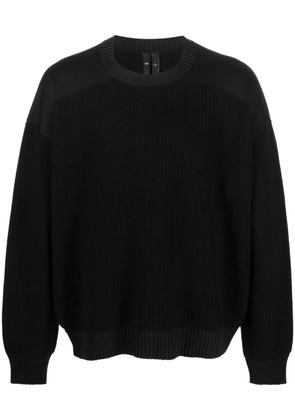 Y-3 ribbed-knit panelled jumper - Black