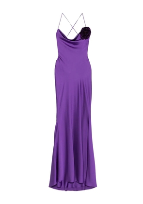 Parlor floral-appliqué maxi dress - Purple