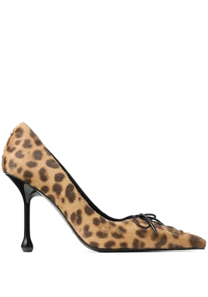 Jimmy Choo 95mm Scarlett leopard-print lace-up pumps - Brown