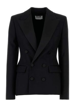 Moschino double-breasted wool blazer - Black