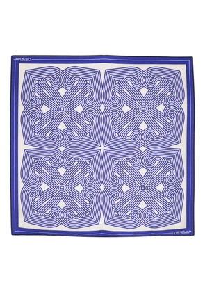 Off-White Optical Arrows-print silk scarf - Blue