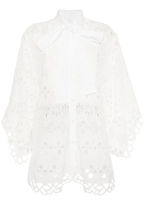 Elie Saab Lace Embroidered Cotton Shirt - White