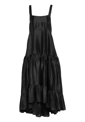 AZEEZA Griffon pleated silk maxi dress - Black