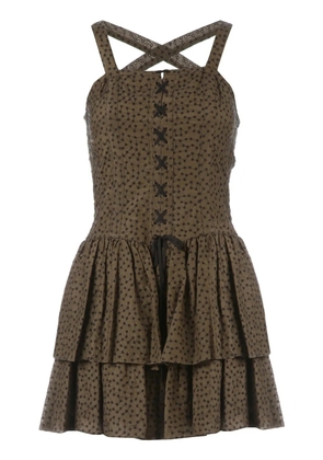 EDUN pleated dress - DARK KHAKI
