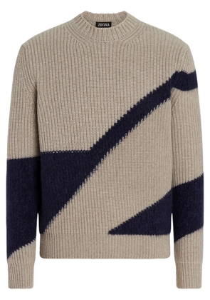 Zegna two-tone jumper - Neutrals