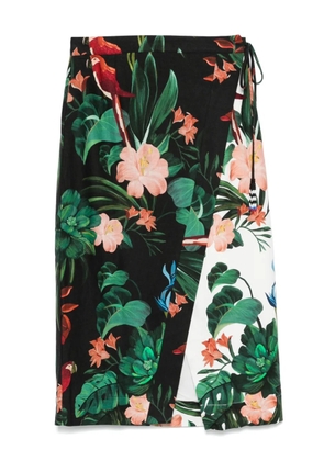 FARM Rio Midnight Macaw Fiesta midi skirt - Black