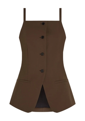 Karl Lagerfeld square-neck waistcoat - Brown