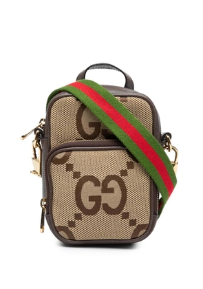 Gucci Pre-Owned 2016-2025 Micro Jumbo GG Canvas Web Top Handle Bag satchel - Brown