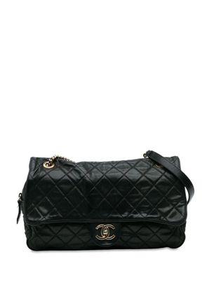 CHANEL Pre-Owned 2012-2013 Large Quilted Iridescent Calfskin Shiva Flap shoulder bag - Black