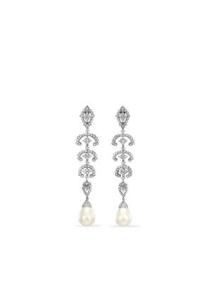 Anabela Chan rhodium vermeil Scallop Lace pearl earrings - White