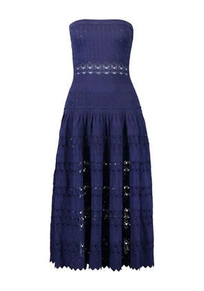 Alexis strapless open-knit dress - Blue