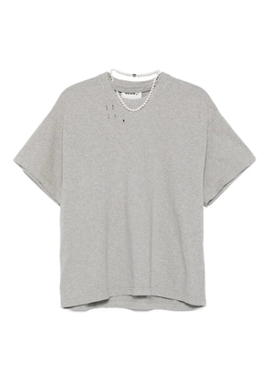 Seen Users Pearls Disruption distressed short-sleeve T-shirt - Grey