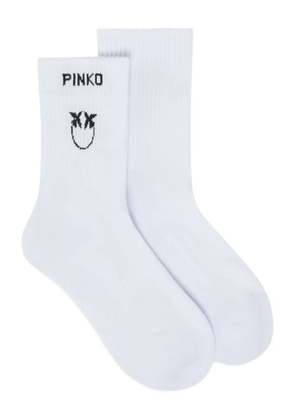 PINKO logo-jacquard socks - White