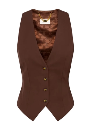 Elisabetta Franchi gabardine buttoned waistcoat - Brown