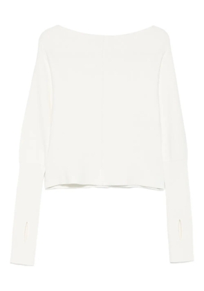 Aya Muse off-shoulder knitted top - White