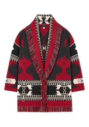 Alanui Icon-jacquard cardigan - Red