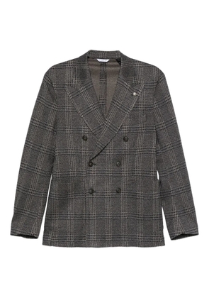 Manuel Ritz double-breasted checked blazer - Grey