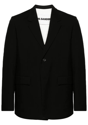 Jil Sander single-breasted twill wool blazer - Black