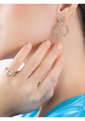 Suzanne Kalan 18K yellow gold diamond signet ring