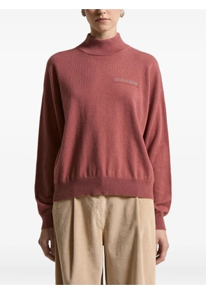 Peserico high-neck embellished-detail sweater - Red