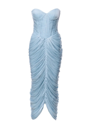 Ana Radu Rochie strapless midi dress - Blue