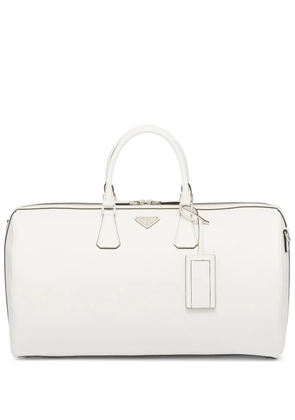 Prada triangle-logo leather bag - White
