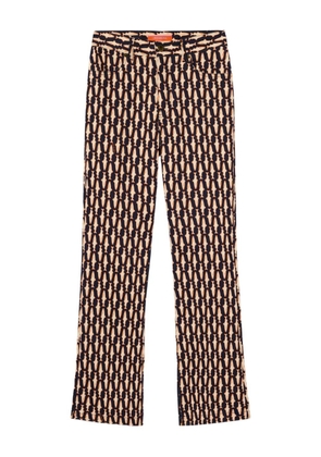 La DoubleJ geometric-print flare jeans - Blue