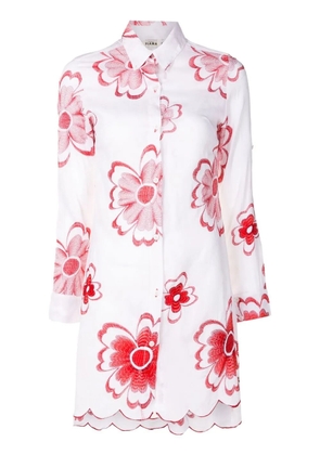 Amir Slama floral-embroidered shirt dress - White