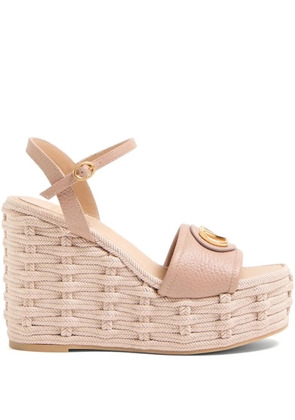 Valentino Garavani 120mm VLogo Signature wedge sandals - Pink