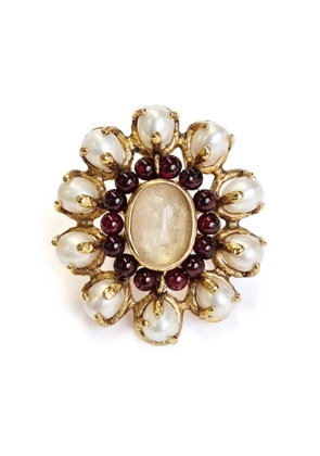 Goossens Perle Baroque floral ring - White
