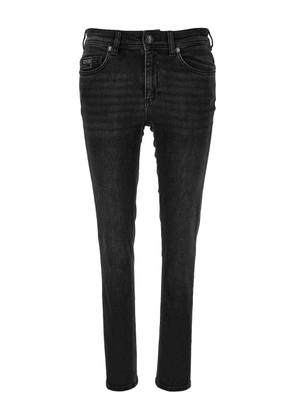 Versace Jeans Couture embroidered-logo skinny jeans - Black