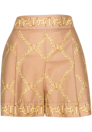 TWINSET chain-link print tailored shorts - Neutrals