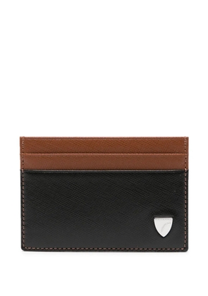 Aspinal Of London logo-plaque leather cardholder - Black