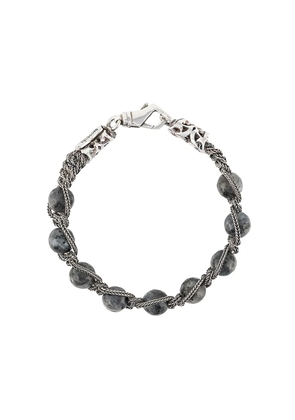 Emanuele Bicocchi beaded braided-chain bracelet - Grey