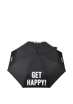 Moschino slogan-print compact umbrella - Black