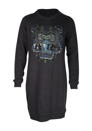 Kenzo Pre-Owned cotton embroidered sweatshirt dress - Black