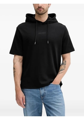 Armani Exchange short-sleeve hooded sweater - Black