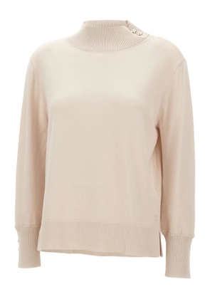 ELENA MIRO` button turtleneck sweater - Neutrals