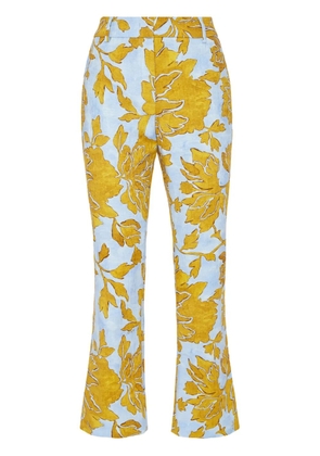La DoubleJ 24/7 floral-print cropped trousers - Yellow