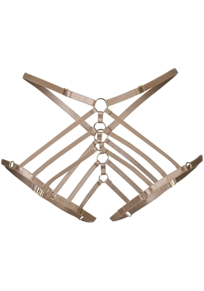 Bordelle Art Deco Ouvert Strap briefs - Neutrals